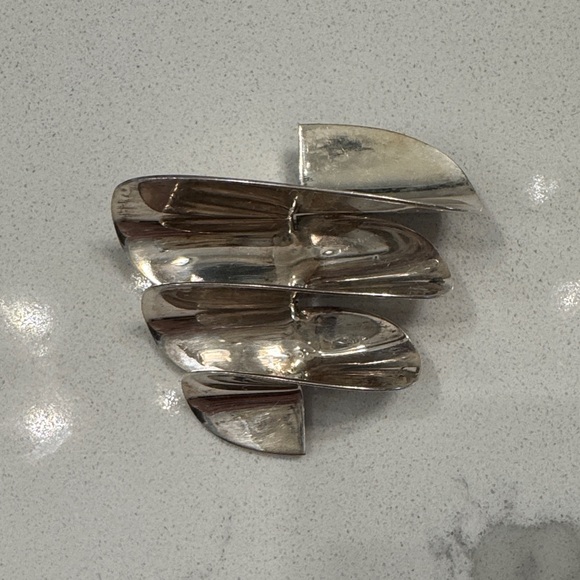 Sterling Silver Abstract Brooch 925 - Picture 1 of 4